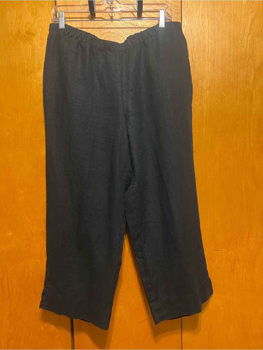 J. Jill Black Linen Cropped Pants Size Medium